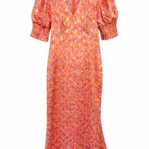 Never Fully Dressed Pink and Orange Floral Maxi Dress